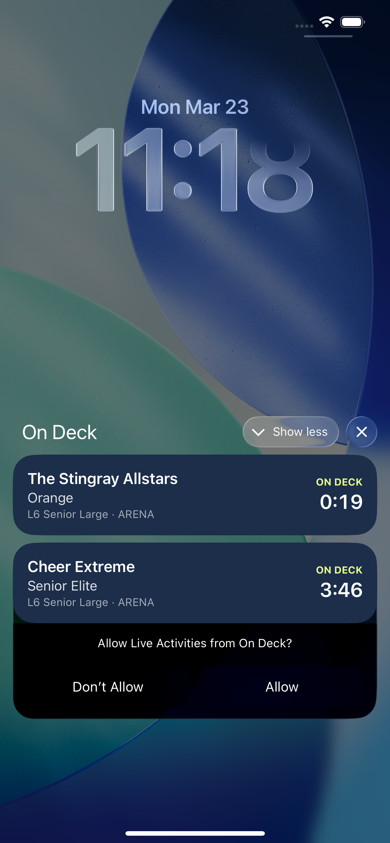 Live Activity countdown on iPhone lock screen
